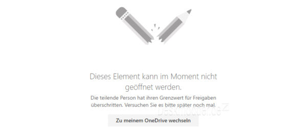 OneDrive prevents sharing
