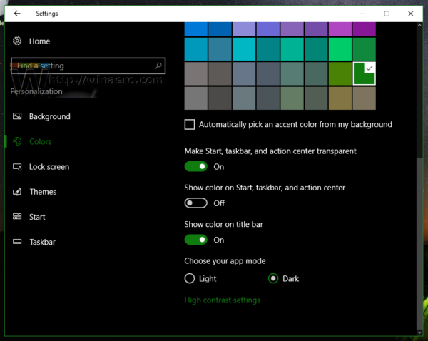 Windows 10 build 14361 refined settings
