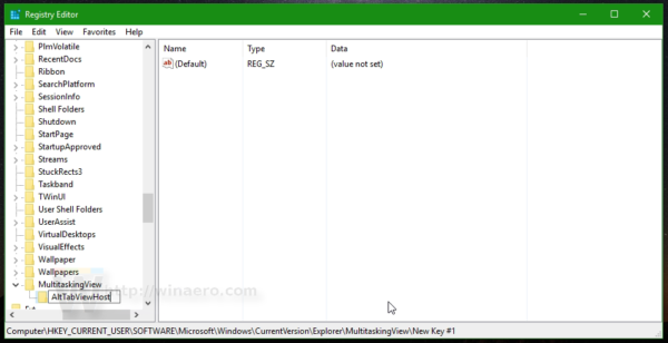 -Windows 10 create alt tab view host
