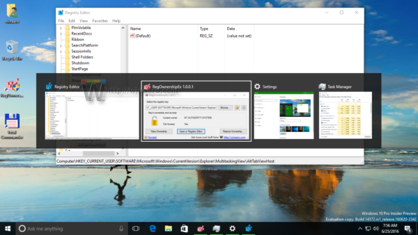 Windows 10 default alt tab look
