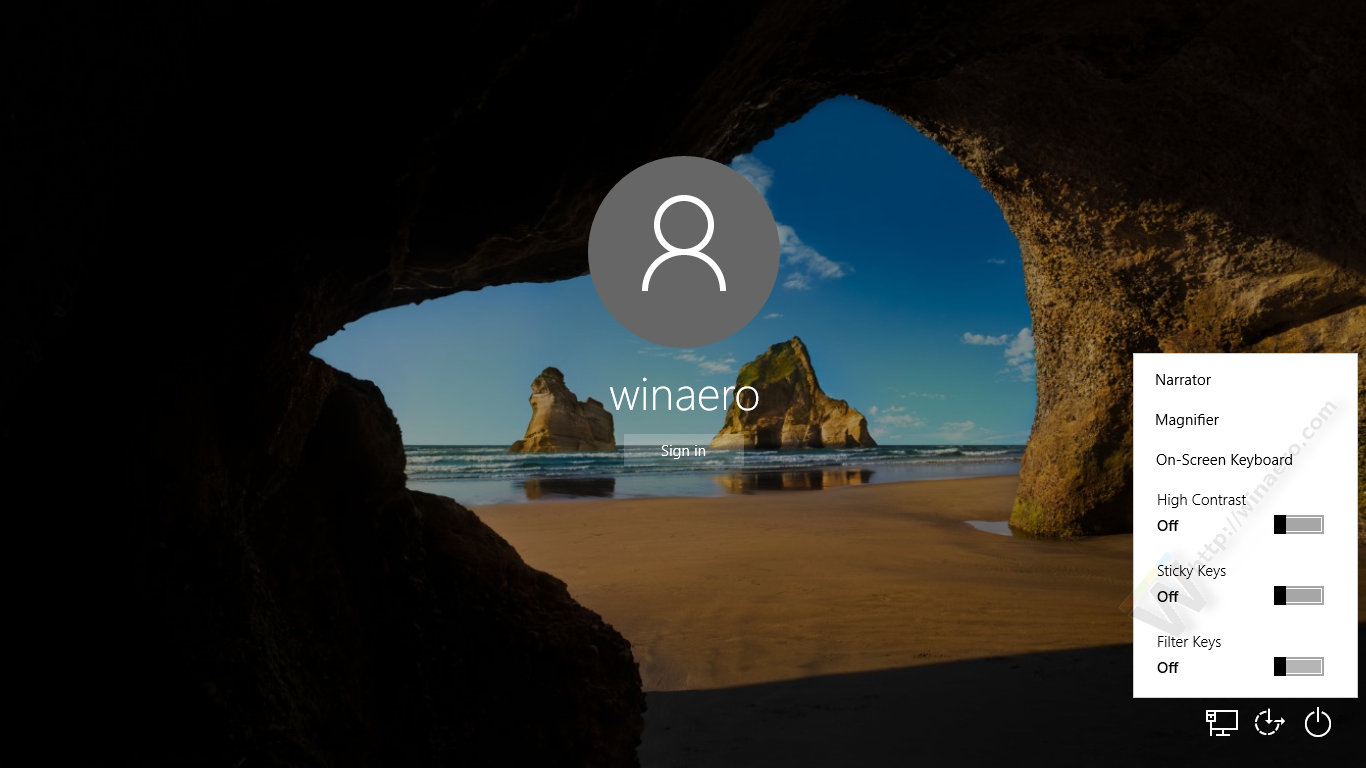 Run any app from Ease of Access button on Windows 10 login screen