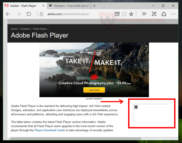 Windows 10 edge flash player is disabled