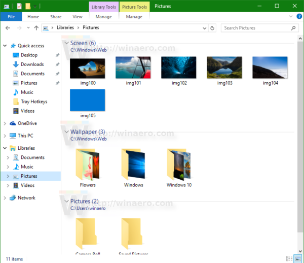 Windows 10 library after