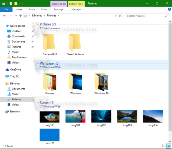 Windows 10 library before