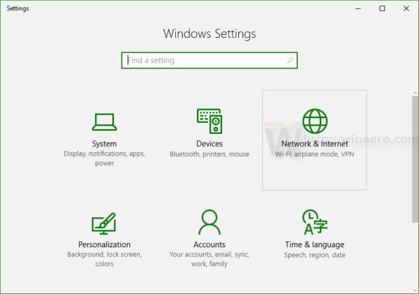 Windows 10 network and internet