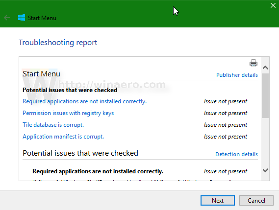 windows 10 start menu troubleshooter from microsoft