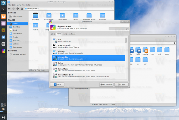 Deepin-lite in XFCE