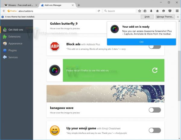 Firefox 48 install addon with one click