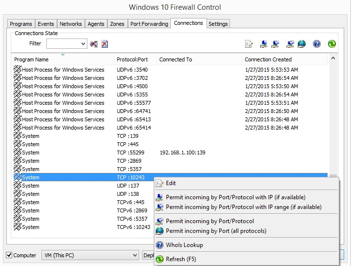 windows 10 firewall control