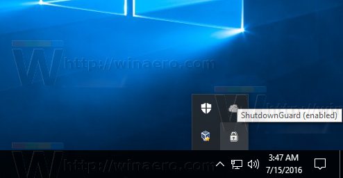 Windows 10 ShutdownGuard работает