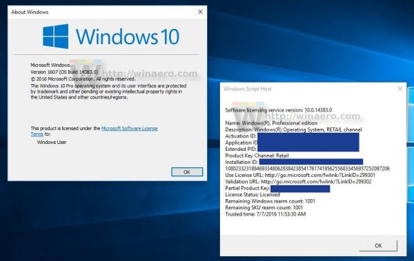 Windows 10 build 14383 no expiration date