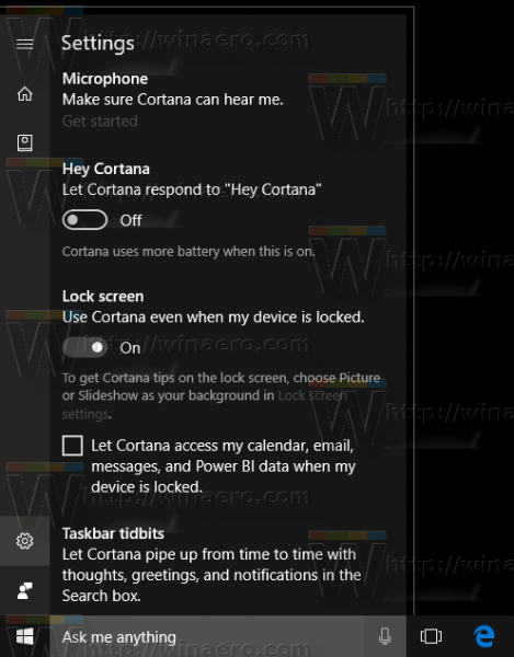 Windows 10 build 14393 no disable cortana option