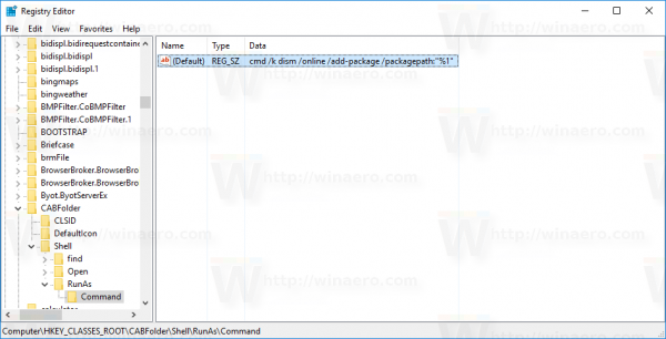 Windows 10 install cab context menu entry 2