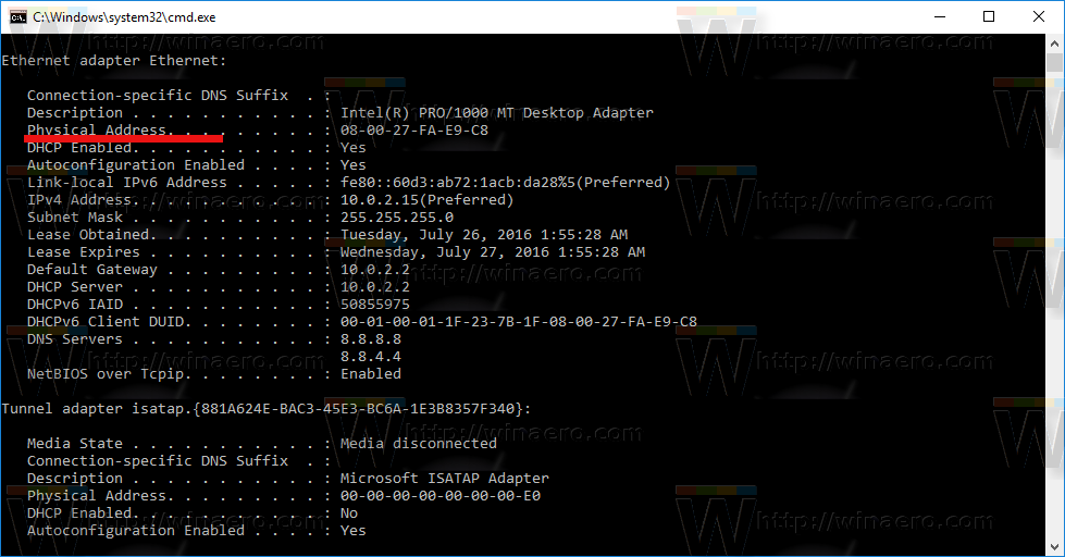 change network mac address regedit