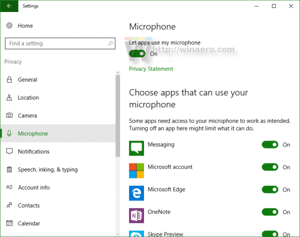 Windows 10 microphone permissions