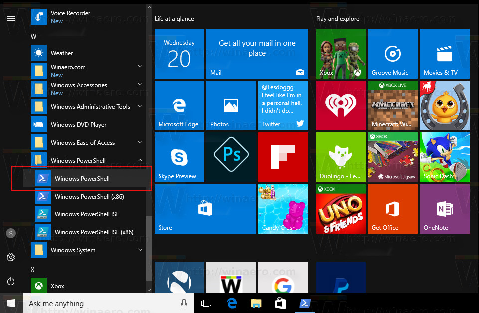 windows 10 start menu not opening powershell fix