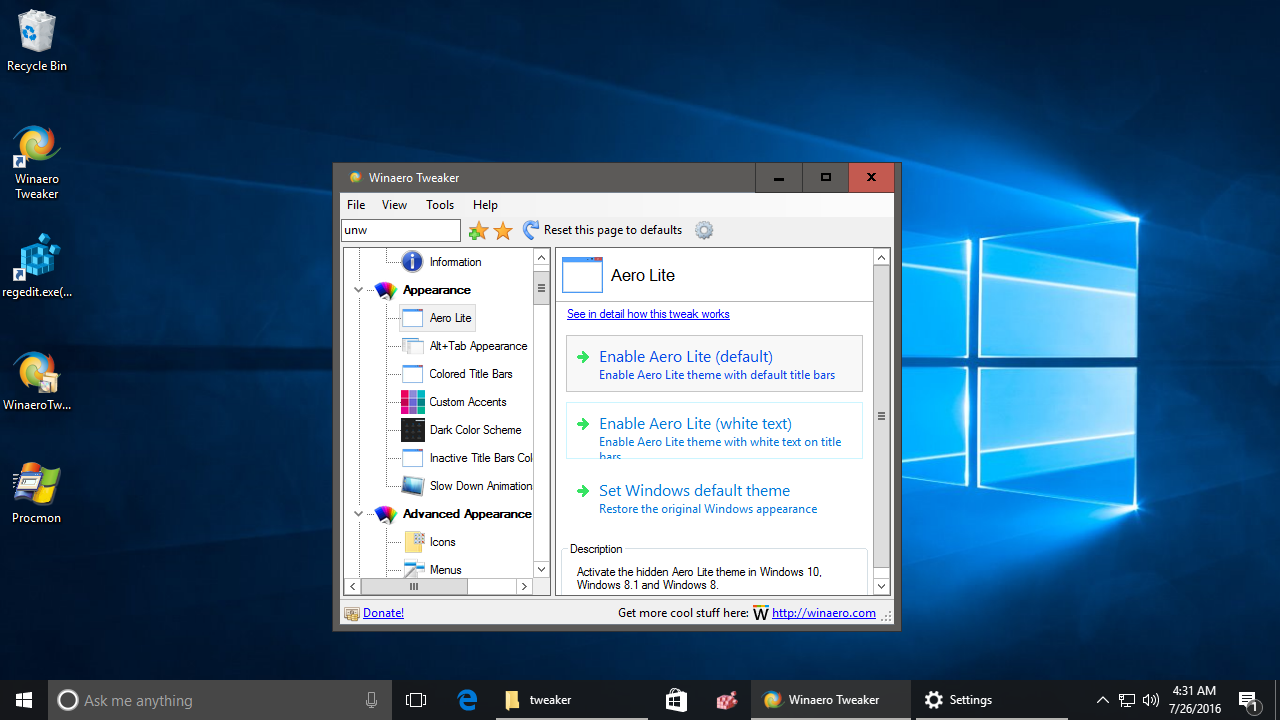 winaero tweaker download for windows 10