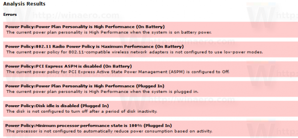 powercfg energy 2 errors