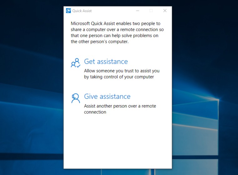 windows 10 quick assist