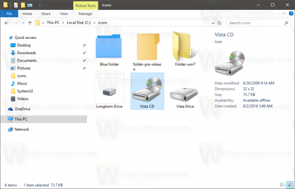 Vista DVD drive icon