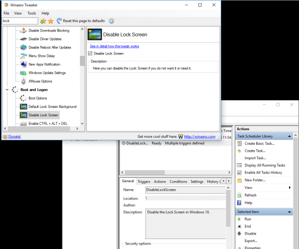 Winaero Tweaker lock screen anniversary update