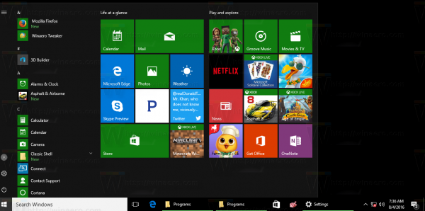 Windows 10 Start menu move apps to top