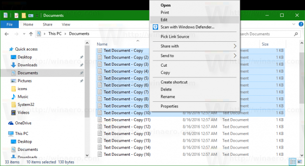 Windows 10 edit print for 10 files