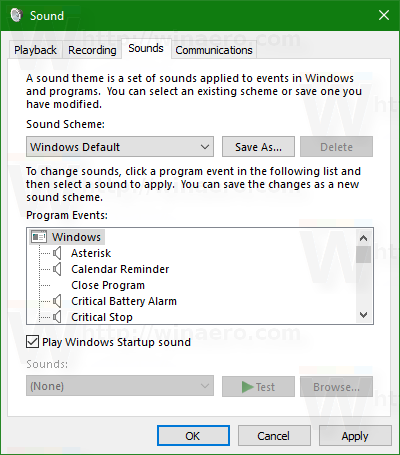 Windows 10 включает звук при запуске