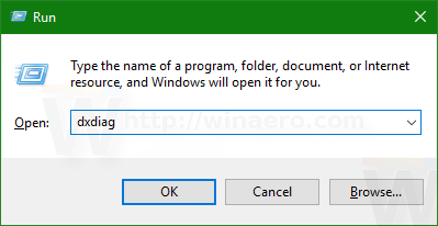 Windows 10 запускает dxdiag