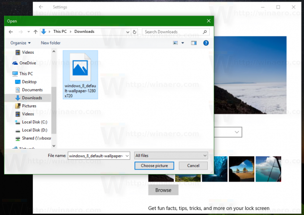Windows 10 set custom picture on lockscreen 1