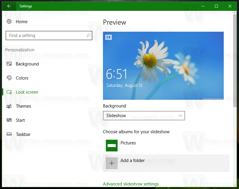 Change Lock Screen Slideshow Duration in Windows 10