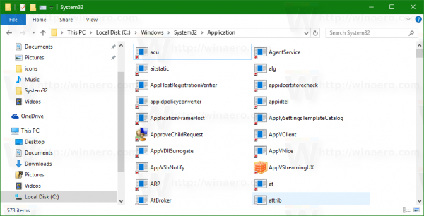 Windows 10 system32 folder links