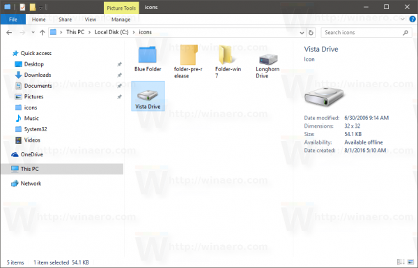 Windows 10 vista drive icon