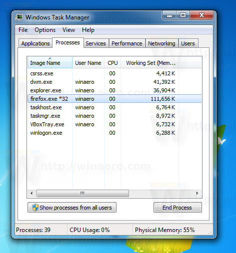 Windows 7 Task Manager