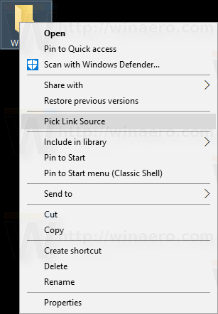 pick link source for folder