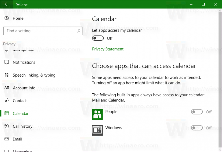 Disable Calendar Agenda in Windows 10
