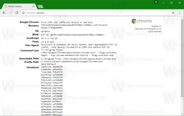 chrome-version-page