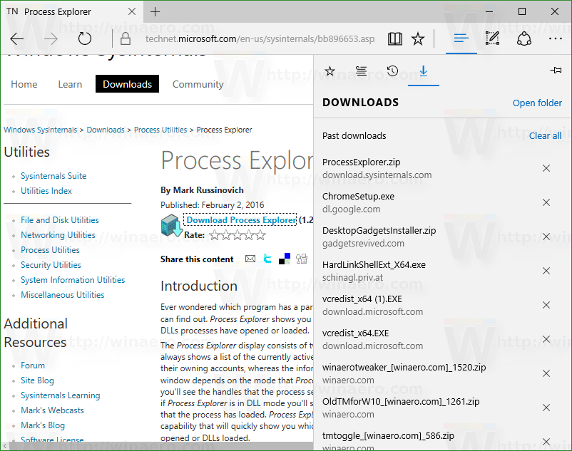 download process explorer