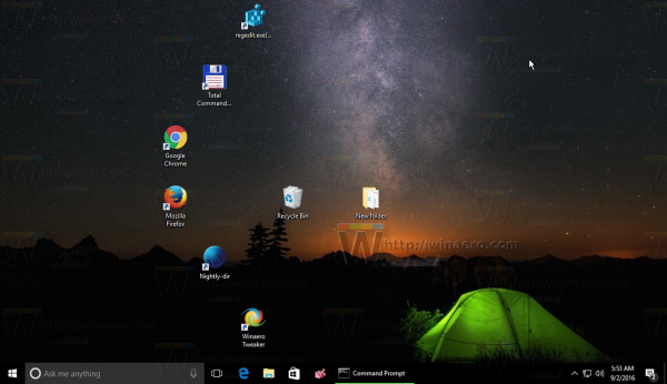 Windows 10 restored icons layout