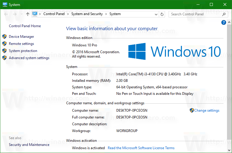 how to know system properties in windows 10