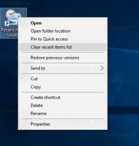 Pin Recent Files to the Start menu in Windows 10