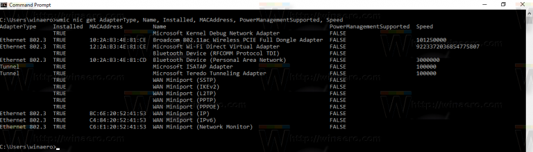 windows 10 cmd disable network adapter