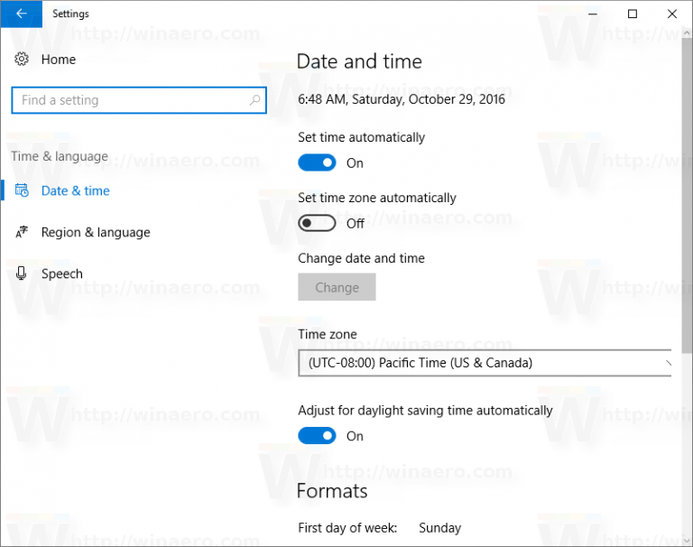 How to change Region and home location in Windows 10