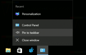 Pin Control Panel Applets to Taskbar in Windows 10