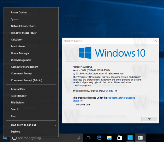 Restore Control Panel items in Win+X menu in Windows 10 Creators Update