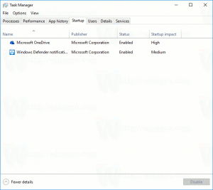 Open Startup tab of Task Manager Directly in Windows 10