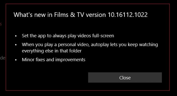 Microsoft Movies Tv App Updated In The Fast Ring With Autoplay Feature