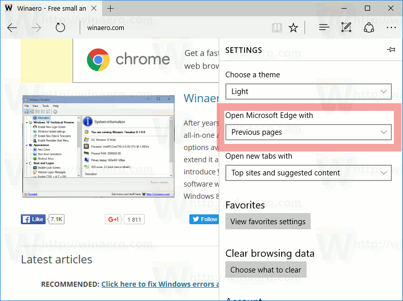 Make Edge Browser Open Tabs from Previous Browsing Session