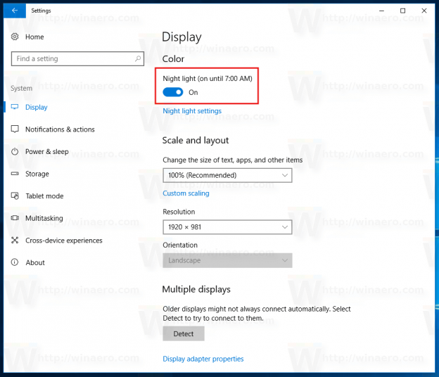 How To Enable Night Light in Windows 10