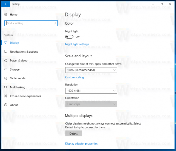 Enable Night Light Windows 10 Using Settings